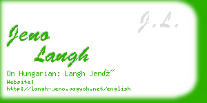 jeno langh business card